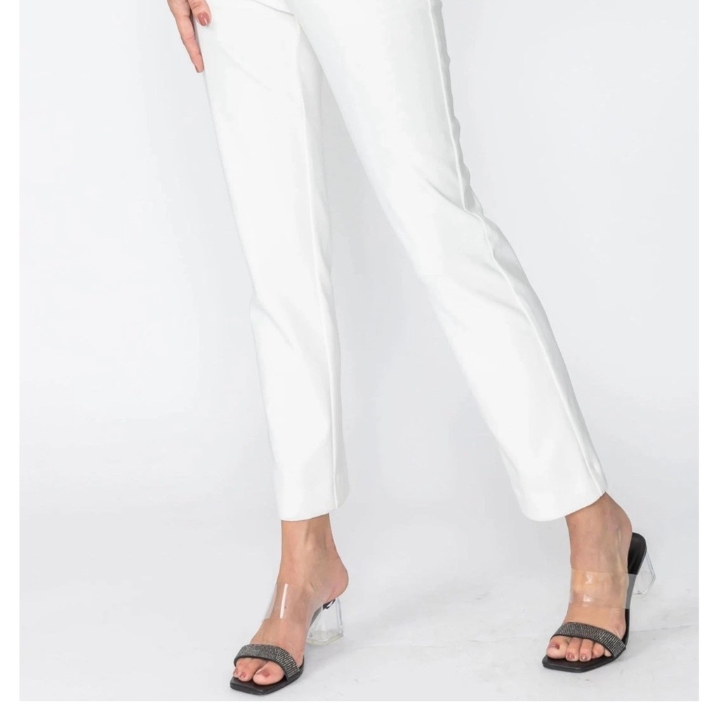 IC Collection pull on slim leg pull on pants with back slit hem size M
